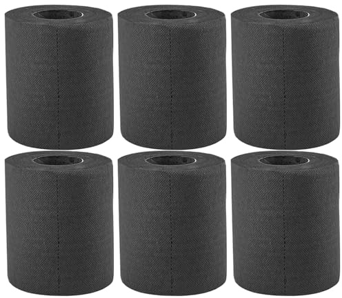 6pcs schwarzes Toilettenpapier 4 laute weiche Taschentuchbrötchen für Badezimmer Küchenbüro Haushaltsparty -Dekoration und Gäste Waschraum Essentials