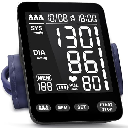 YONLO Blood Pressure Monitor, Automatic Blood Pressure Machine, Blood Pressure Monitors for Home Use, Upper Arm Blood Pressure Cuff 9-17 & 13-21in with Large Backlit Display, 3 Users 199 Sets Memory1