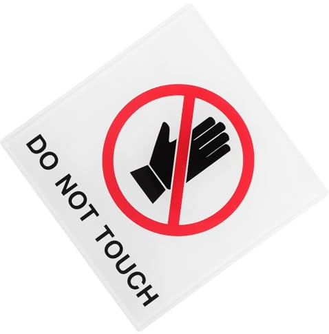 Homoyoyo Cartello Acrilico Vietato Toccare 10x10 Cm Adesivo Resistente, Segnale di Avvertimento per Sicurezza Macchine, Etichetta di Segnalazione per Superfici Lisce in Ambienti