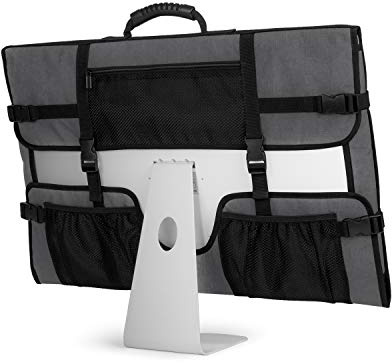 CURMIO Travel Carrying Bag for Apple iMac 21.5/24 Desktop Computer, Grey | Protective Storage Case, Monitor Dust Cover, Rubber Handle, for 21.5 iMac Screen
