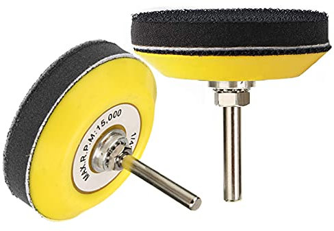 Yakamoz 2 Pack 3-Inch Hook and Loop Sanding Backing Pad with 1/4 Inch Shank and Soft Foam Layer Buffering Pad Polishing Tool Kit for Drill Air Die Grinder Sander Grinding Rotary Tool