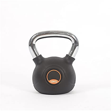 Cfty Kunststoff beschichtete Gusseisen Kettlebell 4kg 8kg 10kg 12kg 14kg 16kg 20kg Fitnessgeräte Männer und Frauen Krafttraining Home Sports Kettlebell (Schwarz, einteilig)(12kg)