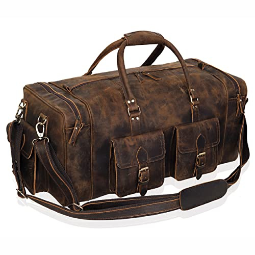 Große Reisetasche für Herren, Leder, Reisetasche, Übernachtung, Sport, Wochenende