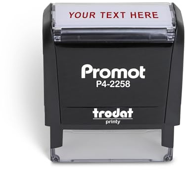 Promot Self Inking 1 Line Custom Stamp - Personalized Name Stamp for Office, Teacher, Address & Business Label Stamp - Choose Font, Ink Color, Pad, Self Inking for Personal & Professional Use - Large