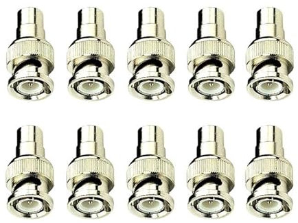Sentry CCTV - BNC Male to Phono Female RCA Connector BNC Plug Adaptor - 10x Pack