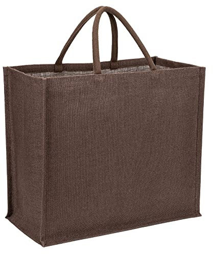 La Cordeline Bolsa multiusos de tela de yute, 25 l, 45 x 19 x 33 cm, color marrón chocolate