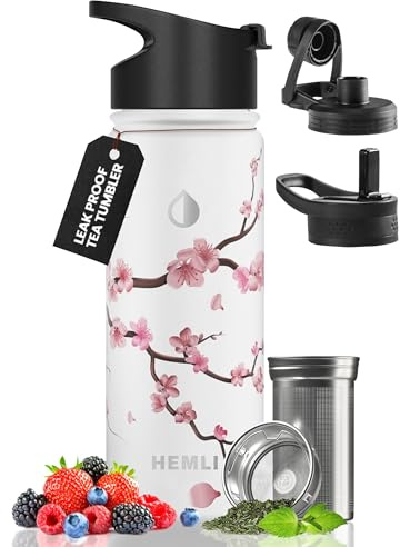 18 oz Insulated Tea Tumbler Bottle with Infuser, Travel Mug