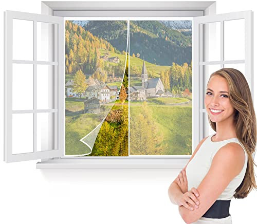 Moustiquaire Fenetre De Toit Blanc 155x200cm Rideaux Toile Insect Ecran Puissants Aimants Fermeture Automatique Sans Perçage Différentes Tailles