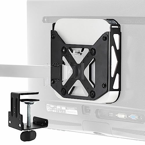VIVO Behind Monitor VESA Mount Designed for Mac mini CPU, 2010 to mid 2024 Models, Monitor Arm Computer Holder, Concealed Back of Screen Mount with Desk Clamp Option, Black, Mount-MINI1