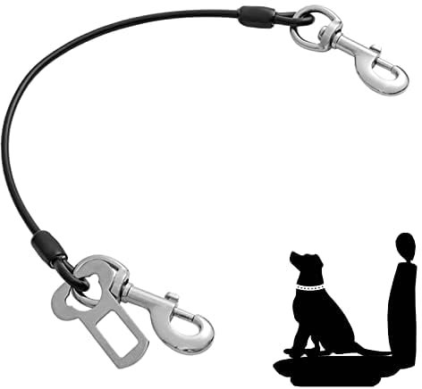 Mi Metty Anschnallgurt Hund Auto, Bissfeste Hundeleine aus Stahldraht mit Auto, Hunde anschnallgurt Auto für alle Hunde