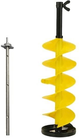 Punta for trivella for ghiaccio in nylon con trivella for ghiaccio, trivella for ghiaccio a batteria da 8 con lama a punta di centraggio con asta di prolunga regolabile da 19,7 pollici for pesca sul