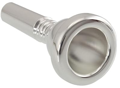 Oshhni Boquilla de trombón Barítonos Bombardinos chapados en plata portátiles resistentes para principiantes Músicos Profesionales Aficionados Concierto