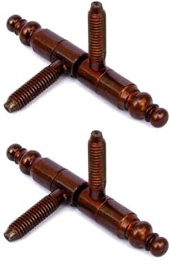 bricoleva.it Cerniere Anuba ''Decò'' per infissi in legno, Set Maschio e Femmina - Cerniere a Due Gambi - Kit di Cerniere Anuba in Varie Finiture e Misure (Ø 9 mm, Bronzato)
