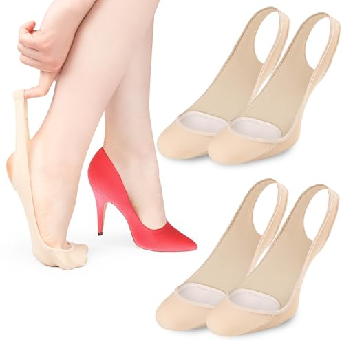 HALUTO Chaussettes femme - Chaussettes invisibles femme - Socquettes femme - Chaussette élastique avec coussin de gel - Mini chaussette femme pour stilettos, ballerines et talons hauts