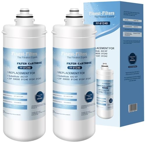 2 x Finest-Filters Compatible with Zip Hydrotap ZT002 Water Filter Cartridge Zip 91240/91241 / 91242/59000 AX2-EF Zip Hydro Boil Water Tap Filter