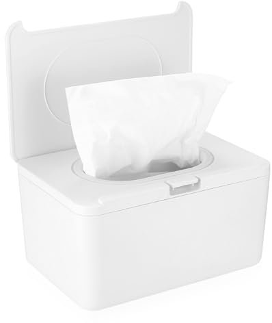 Feuchttücher Box, Feuchtes Toilettenpapier Box, Weiß Baby Serviettenbox Mit Deckel, Aufbewahrungsbox für Draussen, Zuhause und Büro