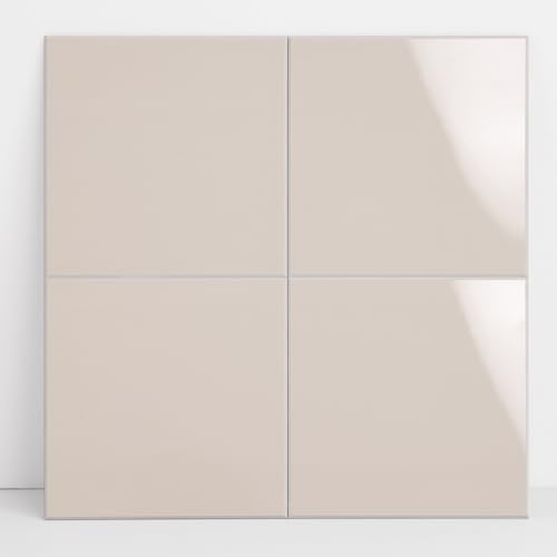 WalDecoo Piastrelle da parete per cucina, spessore Peel and Stick, paraschizzi in marmo, design quadrato con effetto marmo, 22,9 x 22,9 cm, adesivi per piastrelle beige per cucina (5 fogli).