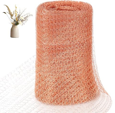 OFFCUP Rouleau de maille en cuivre pur pour répulsion des nuisibles, 127 mm x 12 m, contre limaces, escargots, rats, chauve-souris, oiseaux et insectes