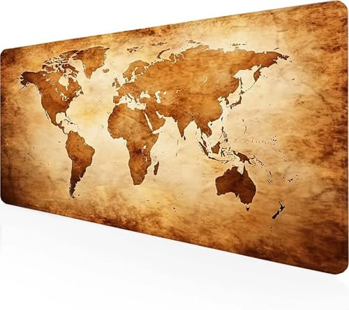Tapis de Souris XXL Gaming Carte Grand Tapis de Souris (1500x800x3MM), Gaming Accessoire Jaune Tapis de Souris Gamer Antidérapante Résistant à l'eau Mouse Pad pour Les Jeux, Bureau, Cadeau Homme N-8