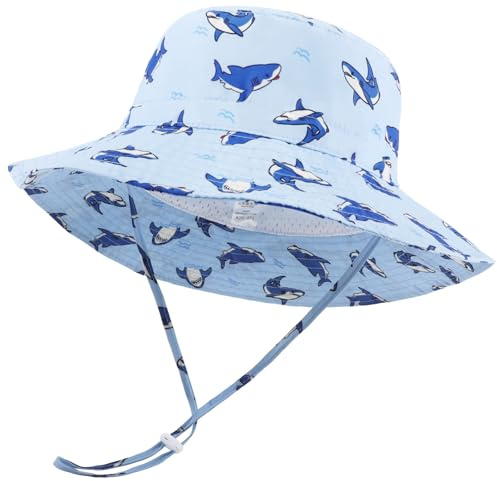 DRESHOW Baby Solhatt Småbarn Solskydd Djurmössa Unisex Sommarhatt med hakrem UPF 50+