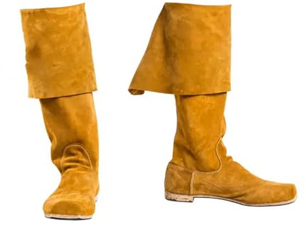 YUMALI Stivali Medievali Vichingo Retrò Flanging Stivali Cavaliere Di Velluto Rinascimentale Lungo Albero Scarpe Singole per Cosplay Pirate (Yellow,S)