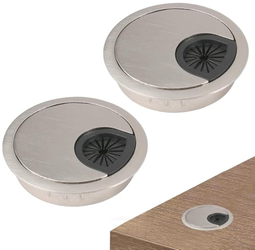 2 Pack 60mm Desk Grommet, Desk Cable Grommet, Computer Desktop Grommets Cable Management Wire Organizers, Round Cable Hole Cover for Desktop Cable Organizer