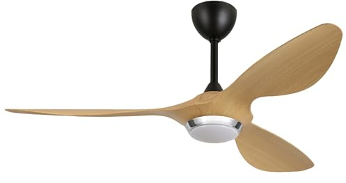 reiga Ventilador de Techo Silencioso y Mando a Distancia 132cm, 3 Aspas ABS | Luz con 3 Temperaturas de Color, Control por App Wi-Fi, Alexa, Google Home