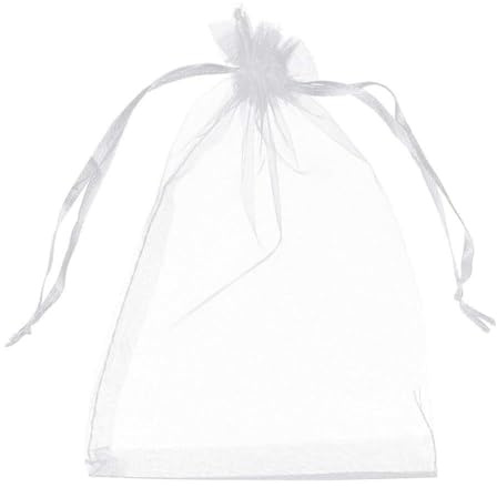 Lot de 100 sacs en organza pour dragées de mariage, bijoux et bonbons, parfaits pour les célébrations (9 x 12 cm)
