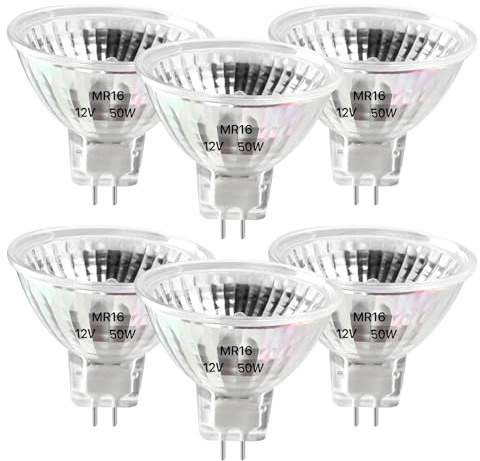 YYBCAN Lampadine alogene MR16 12V 50W attacco GU5.3 (confezione da 2) lampadine a 2 pin dimmerabili bianco caldo 2700K per plafoniere, illuminazione su binario e illuminazione paesaggistica