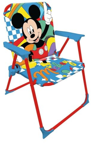 Official Licensed Folding Children's Chair with Arms – Compact and Lightweight – Easy to Clean – Ideal for Indoor and Outdoor Use – Supports up to 30 kg (Mickey 5687)