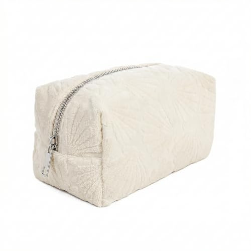 Baesics Kosmetiktasche Damen Kulturtasche 20cm Muscheln Weiß - Necessaire