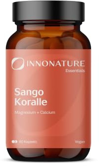 InnoNature Sango Meereskoralle Kapseln | natürliches Magnesium und Calcium aus der Sango Meereskoralle | 90 Kapseln, 678 mg Calcium, 339 mg Magnesium, laborgeprüft, vegan & hergestellt in DE