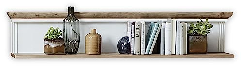 JASMIN Wandboard in Pinie hell, Artisan Eiche Optik - Hochwertiges und vielseitiges Wandregal im Landhausstil - 142 x 29 x 20 cm (B/H/T) | Wandregal im Landhausstil für Wohnzimmer, Schlafzimmer, Esszimmer, Flur oder Küche, 142 x 29 x 20 cm (B/H/T), Landhaus