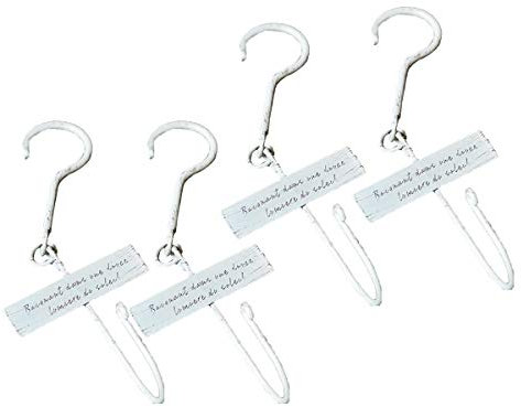 TentHome S-Haken Hängehaken Aufhänger Metall S Hanger Shabby Chic Nostalgisch S-förmigen Haken Küchenhaken Drehhaken für Küche Bad, Schwarz Weiß, 4 Stück (Weiß)
