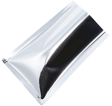 200 stycken Mylar folie Öppen topp förseglingsbara påsar vakuum varmförseglingsväska för livsmedel förpackning med skåror (silver, 7 x 10 cm (2,7 x 3,9 tum))