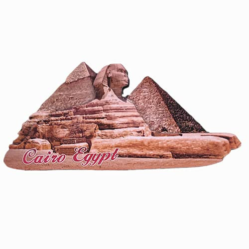 Magnete da frigorifero 3D con sfinge del Cairo Egitto, souvenir da viaggio, idea regalo, collezione artigianale in legno