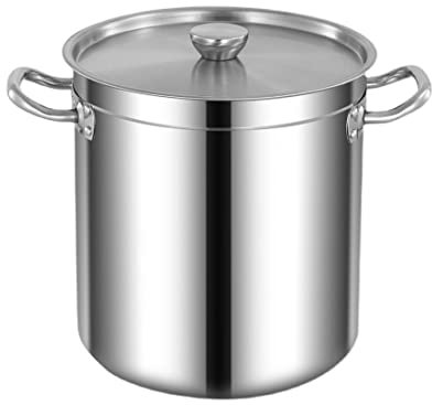 ANIRYA Suppentopf Großer tiefer Edelstahl-Suppentopf, Gemüsetopf mit Deckel, dreischichtiger Verbundboden, extra großer Suppentopf, geeignet für alle Herdarten (Size : 30 * 30cm(20L))