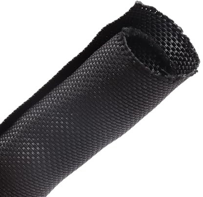 Sonoreboom Braided-Wiring-Loom Black Mesh Woven Split-Sleeves for Automotive/Electrical/Multi-Cable Strings Cabling Management Protector Covering (1/2 - 28 Feet)