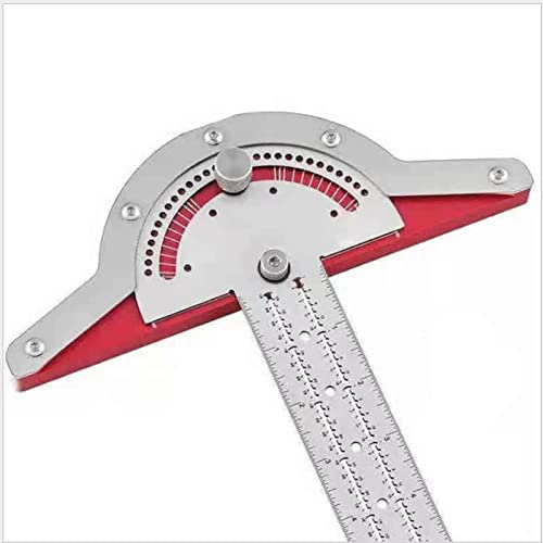 Breadom Woodworking ruler goniometer T square ruler multi-function angle measuring tool fixed angle metal ruler with knob can be fixed in three lengths and can be stored on the wall(20 inches)