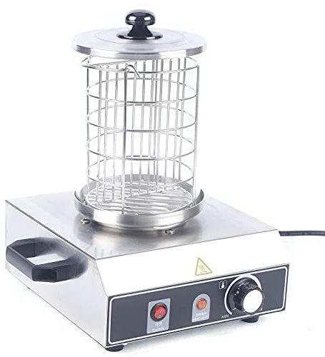 Hot Dog-Machines Chauffe-saucisses Chauffe-saucisses 350 W en acier inoxydable Température réglable pour hot dog, petits pains, toasts