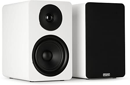 mohr Bonito K3 Kompaktlautsprecher Regallautsprecher HiFi Stereo Kompaktboxen Regalboxen Audio Musikboxen (Weiß)