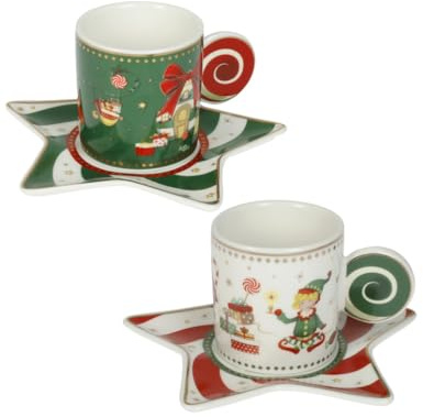 BRANDANI 84562 TAZZA ELFOMAGIA SET 2 PZ NEW BONE CHINA