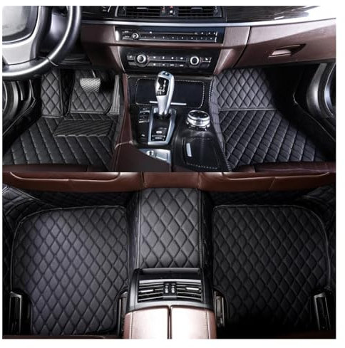 Wasserdicht Fussmatten Auto Fußmatten Für Vw Für Polo Für 9n Für 2002-2009 Auto Innen Zubehör Leder Teppiche Teppiche Fuß Pads rutschfeste Fussmatten (Color : Schwarz)
