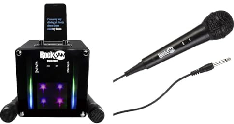 RockJam RJSC01-BK Singcube 5-Watt Rechargeable Bluetooth Karaoke Machine with Two Microphones & Karaoke Microfono cablato unidirezionale microfono dinamico unidirezionale con cavo