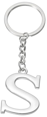 PATIKIL Silber Schlüsselanhänger Buchstabe A-Z Metall Buchstaben Anhänger mit Schlüsselringe Anfangsbuchstaben Schlüssel Anhänger für Damen Herren Taschen Rucksack Autoschlüssl Dekoration