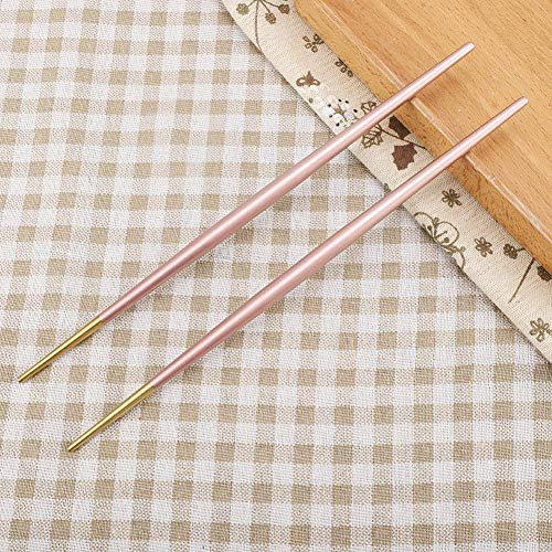 Ausla Juego de Palillos de Acero Inoxidable 304, Palillos Antideslizantes para el Hogar, Restaurante, Restaurante de Sushi, Cubiertos de Mesa de Palillos (-JY18455-02)