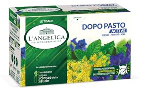 L'Angelica, 1 Astuccio da 18 filtri di Tisane Dopo Pasto Active, Infuso Funzionale Digestivo con Genziana Finocchio e Menta, per favorire la Digestione