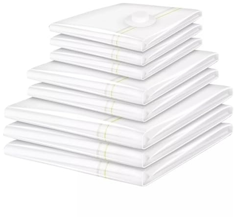[4 Pack] Vacuum Storage Bags (90cm x 130cm) - Extra Large Reusable Vacuum Storage Bags for Clothes, Suitcases, Dresses, Duvets, Pillows, Bedding, Suits & More - Space Saver Bag With Double-Zip Seal