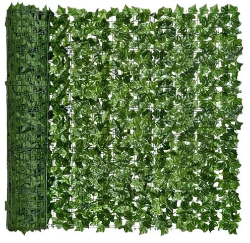XUCZHAI 50x5 0/100/300cm Künstliche Efeuhecke Grüne Blatt Zaunpaneele Faux Sichtschutzzaun Bildschirm for Haus Outdoor Garten Balkon Dekorationen(0.5x0.5M)