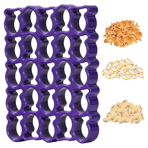 Goldfarbene Fisch-Knallbonbon-Ausstechform, 25 Mulden, Mini-Kunststoff-Fisch-Ausstechformen zum Backen, Fisch-förmige Lebensmittel, Kekse, Teig, Brot